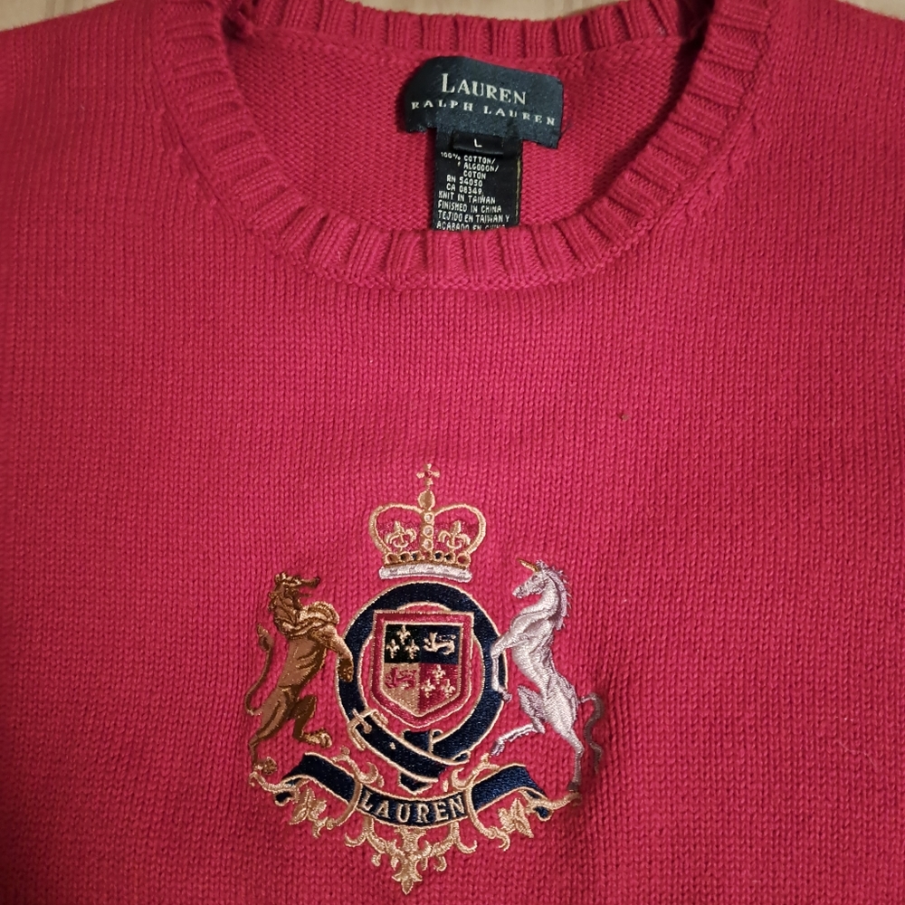 Ralph lauren unicorn sweater size large